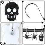 Gothic Halloween Shower Curtain Hooks - 12 Pack