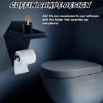 Gothic Toilet Paper Holder with Shelf - Black