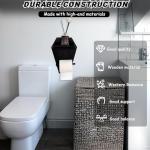 Gothic Toilet Paper Holder with Shelf - Black