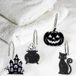 Gothic Halloween Shower Curtain Hooks - 12 Pack