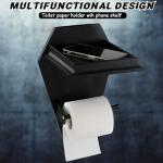 Gothic Toilet Paper Holder with Shelf - Black
