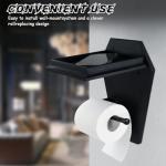 Gothic Toilet Paper Holder with Shelf - Black