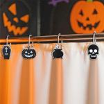 Gothic Halloween Shower Curtain Hooks - 12 Pack