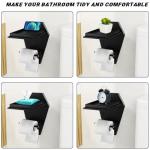 Gothic Toilet Paper Holder with Shelf - Black