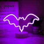 Purple Bat Shape LED Neon Night Light