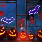 Purple Neon Bat Sign for Halloween Decor