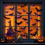 Halloween Bat Wall Decor - 36 Lighted Stickers