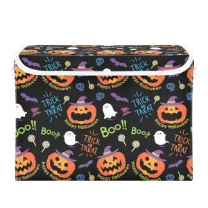 Halloween Pumpkin and Ghost Storage Bins with Lids