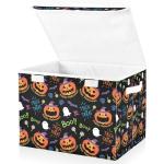 Halloween Pumpkin and Ghost Storage Bins with Lids