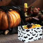 KUNRO Halloween Bat Canvas Storage Basket Set