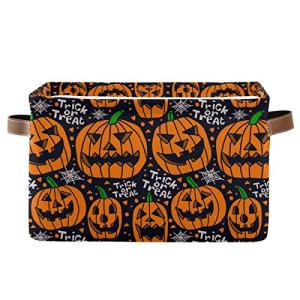 Pumpkin Halloween Storage Bin with Handles