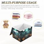 Halloween Pumpkin Storage Basket with Lid and Handles