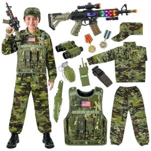 Kids Army Costume with Vest and Toys