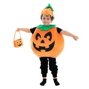 Halloween Pumpkin Costume with Toy Basket for Kids