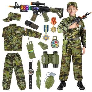 Kids Army Costume with Toys for Boys