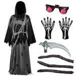 Glowing Eyes Grim Reaper Costume for Kids