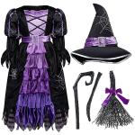 Cute Halloween Witch Dress for Kids, Purple