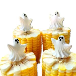 Cute Halloween Ghost Corn Cob Holders - Set of 4