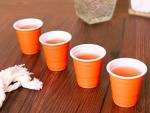 Orange Plastic Shot Cups - 100 Pack for Parties