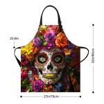 Colorful Sugar Skull Apron for Kitchen and Crafts