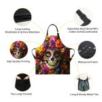 Colorful Sugar Skull Apron for Kitchen and Crafts