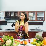 Colorful Sugar Skull Apron for Kitchen and Crafts