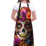 Colorful Sugar Skull Apron for Kitchen and Crafts