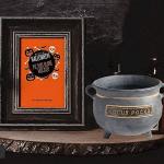 Spooky Halloween Cauldron with Spoon for Decor
