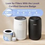 LEVOIT Air Purifiers for Bedroom Home, 3-in-1 Filter Cleaner with Fragrance Sponge for Better Sleep, Filters Smoke, Allergies, Pet Dander, Odor, Dust, Office, Desktop, Portable, Core Mini-P, White