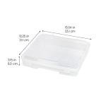 IRIS USA Board Game Storage and Organizer Portable Plastic Project Case Box with Snap-Tight Latch, 6-Pack, Fits 8.5" x 11" and A4 Papers, for Magazine Document Craft Hobby Art Supplies, Thick, Clear