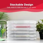 IRIS USA Board Game Storage and Organizer Portable Plastic Project Case Box with Snap-Tight Latch, 6-Pack, Fits 8.5" x 11" and A4 Papers, for Magazine Document Craft Hobby Art Supplies, Thick, Clear