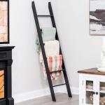 6-Tier Rustic Blanket Ladder - Black