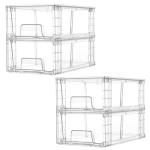 Clear Acrylic Stackable Storage Drawer Organizers - 4 Pack