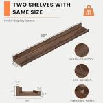 Walnut Floating Picture Ledge Shelf Set of 2