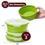 Collapsible Silicone Food Storage Containers - Set of 3