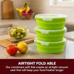 Collapsible Silicone Food Storage Containers - Set of 3