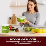 Collapsible Silicone Food Storage Containers - Set of 3