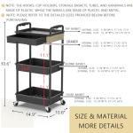 3-Tier Rolling Utility Cart with Removable Drawer