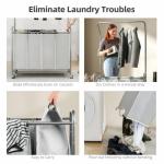 4-Section Rolling Laundry Hamper with Rack