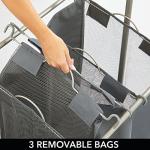 Portable Laundry Sorter Cart with Hanging Bar