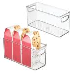 Stackable Clear Pantry Bins with Handles - Set of 2