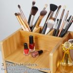 Elegant Bamboo Makeup Organizer with Drawers & Shelves