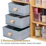 Elegant Bamboo Makeup Organizer with Drawers & Shelves