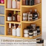 Elegant Bamboo Makeup Organizer with Drawers & Shelves