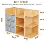 Elegant Bamboo Makeup Organizer with Drawers & Shelves
