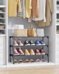 Kitsure Sturdy Black Shoe Rack Organizer Shelf