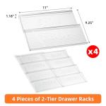 4-Tier Clear Acrylic Spice Drawer Organizer Set