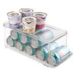 Clear Plastic Beverage Organizer Bin with Lid