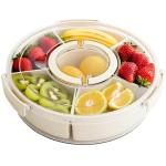 Divided Snack Serving Tray with Lid and Handle