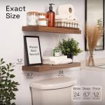 Rustic Wood Floating Shelves Set of 2 - Walnut